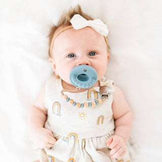 Cutie PAT Flat (0m+) Pacifier + Teether: Iris - Lindsey Paige