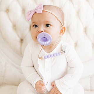 Cutie PAT Flat (0m+) Pacifier + Teether: Iris - Lindsey Paige