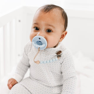 Cutie PAT Flat (0m+) Pacifier + Teether: Sage Clear - Lindsey Paige