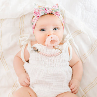 Cutie PAT Flat (0m+) Pacifier + Teether: Sage Clear - Lindsey Paige