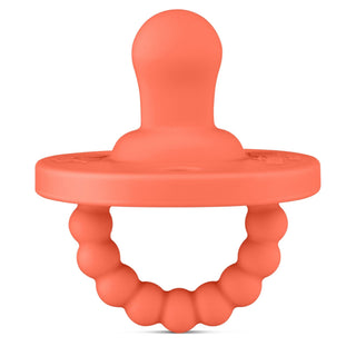 Cutie PAT Flat (0m+) Pacifier + Teether: Sage Clear - Lindsey Paige
