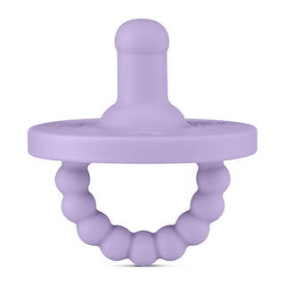 Cutie PAT Round (0 - 24m) Pacifier + Teether: Mauve - Lindsey Paige