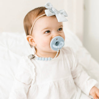 Cutie PAT Round (0 - 24m) Pacifier + Teether Sets: Blue Clear - Lindsey Paige