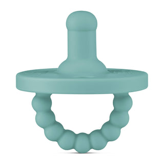 Cutie PAT Round (0 - 24m) Pacifier + Teether: White - Lindsey Paige