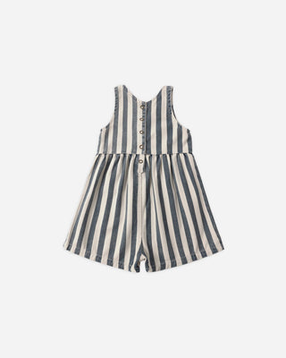 Dani Striped Cotton Romper - Navy & Natural - Lindsey Paige