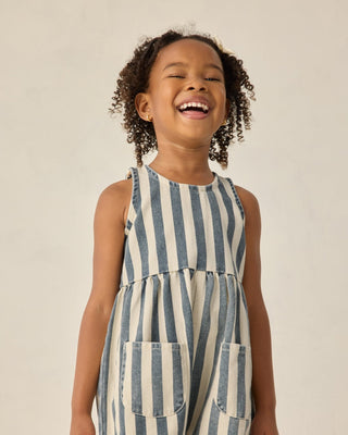 Dani Striped Cotton Romper - Navy & Natural - Lindsey Paige