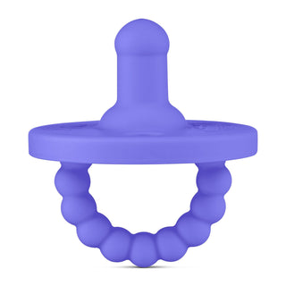 Cutie PAT Round (0-24m) Pacifier + Teether Sets: Blue Clear