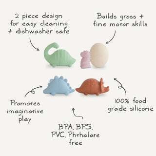 Dino Mold Free Bath Play Set - 4 Pack - Lindsey Paige