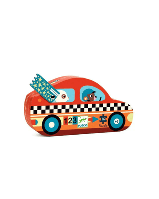 Djeco Mini Silhouette Puzzle: The Racing Car, 16 pieces - Lindsey Paige