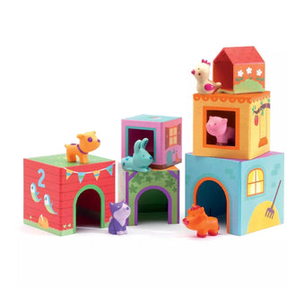 Djeco Nest and Stack Blocks + Animals: Topanifarm - Lindsey Paige