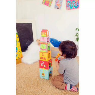 Djeco Nest and Stack Blocks + Animals: Topanifarm - Lindsey Paige