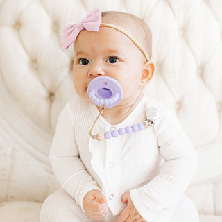 Cutie PAT Flat (0m+) Pacifier + Teether: Sage Clear