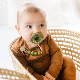 Cutie PAT Round (0-24m) Pacifier + Teether: White