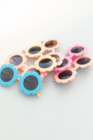 Kids Toddler 2-tone Flower Sunglasses: Yellow Pink