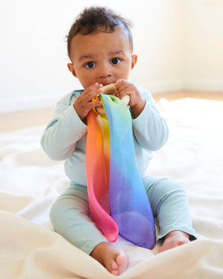 Natural Baby Teether - 100% Mulberry Silk and Maple Ring