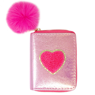 Shiny Heart Patch Wallet: Hot Pink - Lindsey Paige