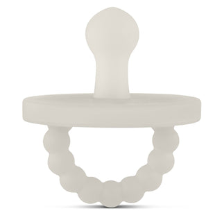 Cutie PAT Bulb (0-6m) Pacifier + Teether: Grey Clear - Lindsey Paige