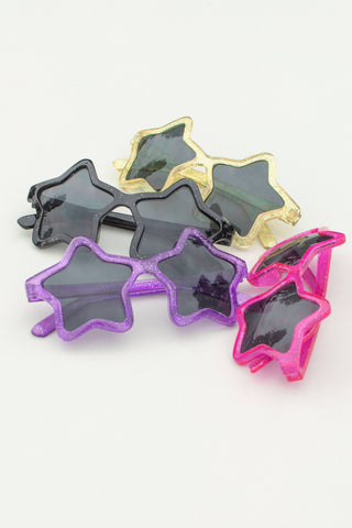 Glitter Star Kids Sunglasses: Fuchsia - Lindsey Paige
