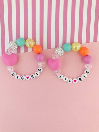 Big Sis/Lil Sis Silicone Heart Bracelet: Child 6” / Big Sis - Lindsey Paige