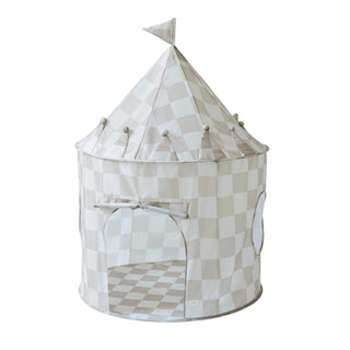 Recycled Fabric Play Tent Castle - Prints: Blueberry Ivory