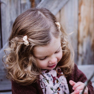 5 Tiny Tuxedo Bow Toddler Bow Barrettes - Watercolors