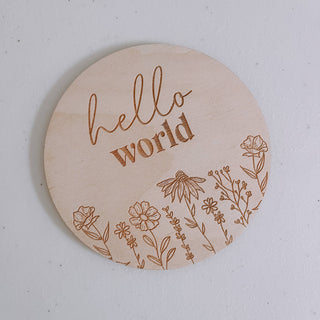 Hello World Floral Print Birth Announcement - Lindsey Paige