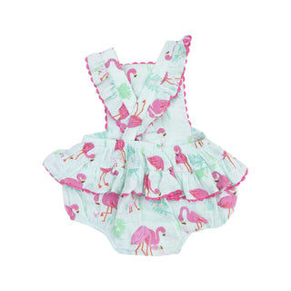 Flamingos Ric - Rac Ruffle Sunsuit - Lindsey Paige