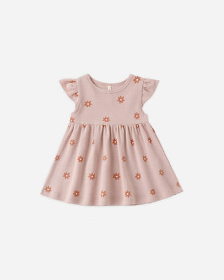 Flutter Sleeve Dress Pink Daisy - Lindsey Paige
