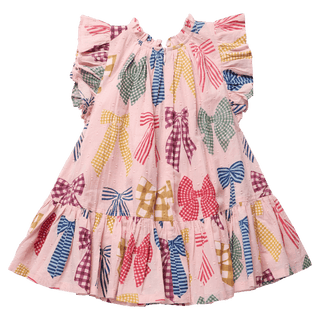 Girls Harper Dress - Patterned Bows - Lindsey Paige
