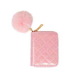 Girls Sparkle Quilted Wallet: Pink Lemonade - Lindsey Paige