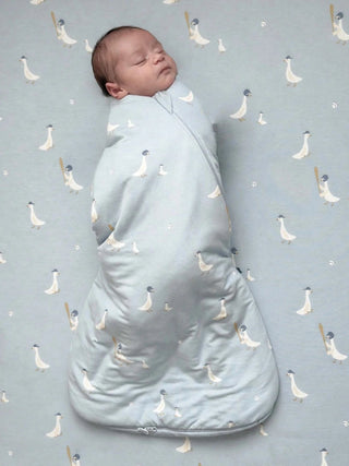 Gunamuna Bamboo Swaddle Sleep Sack - Baseball Goose - Lindsey Paige
