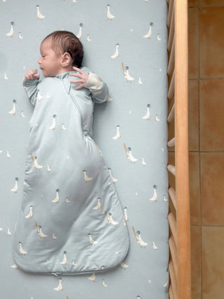 Gunamuna Bamboo Swaddle Sleep Sack - Baseball Goose - Lindsey Paige