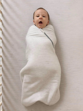 Gunamuna Bamboo Swaddle Sleep Sack - Blue Stripe - Lindsey Paige