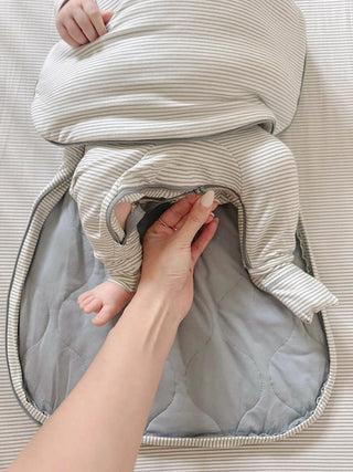 Gunamuna Bamboo Swaddle Sleep Sack - Blue Stripe - Lindsey Paige