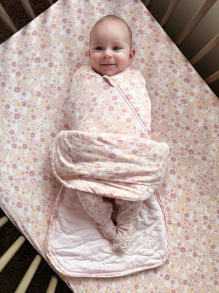 Gunamuna Bamboo Swaddle Sleep Sack - Sorbet Floral - Lindsey Paige