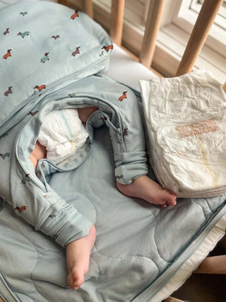 Gunamuna Bamboo Swaddle Sleep Sack - Woof - Lindsey Paige