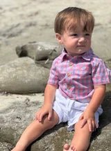 Helford Woven Onesie - Red/Blue Plaid by Me & Henry - Lindsey Paige