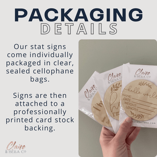 Hello World Birth Stat Announcement Wood Disc - Layered 3D: Rose / 4 inch - Lindsey Paige