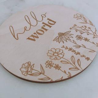 Hello World Floral Print Birth Announcement - Lindsey Paige