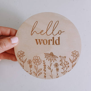 Hello World Floral Print Birth Announcement - Lindsey Paige