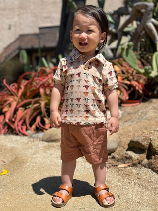 Jacob Toddler Western Cow Print Polo & Shorts 2 - Piece Set - Lindsey Paige