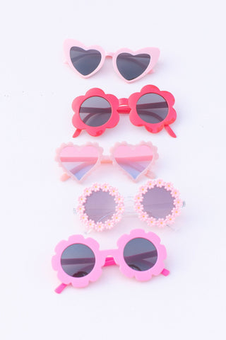 Kids Sunglasses: Pink Retro Heart - Lindsey Paige