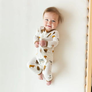 Zippered Romper in Moo - Lindsey Paige