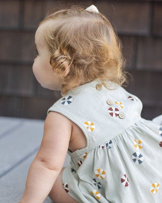 Layla Sleeveless Cotton Babydoll Dress | Floatie Print - Lindsey Paige