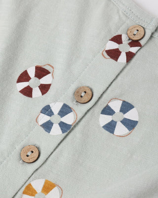 Layla Sleeveless Cotton Babydoll Dress | Floatie Print - Lindsey Paige