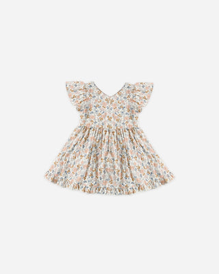 Lila Floral Baby Romper – Vintage "Flower Field" Ruffled One - Piece - Lindsey Paige