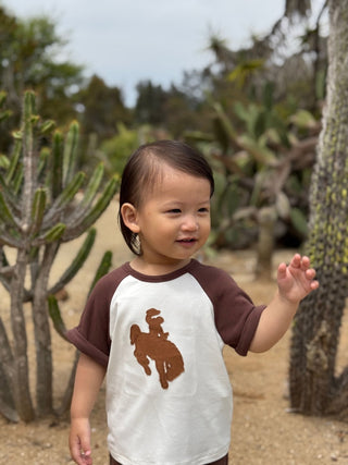 Lucas Cowboy Applique 2 - Piece Tee & Shorts Set - Ultra - Soft Western Summer Outfit - Lindsey Paige