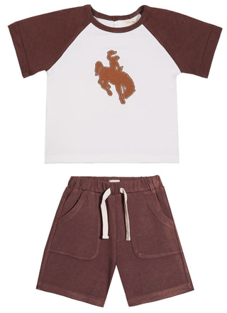 Lucas Cowboy Applique 2 - Piece Tee & Shorts Set - Ultra - Soft Western Summer Outfit - Lindsey Paige