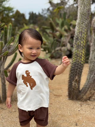 Lucas Cowboy Applique 2 - Piece Tee & Shorts Set - Ultra - Soft Western Summer Outfit - Lindsey Paige