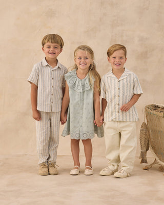 Marina Girls Eyelet Cotton Dress – Seafoam Green - Lindsey Paige